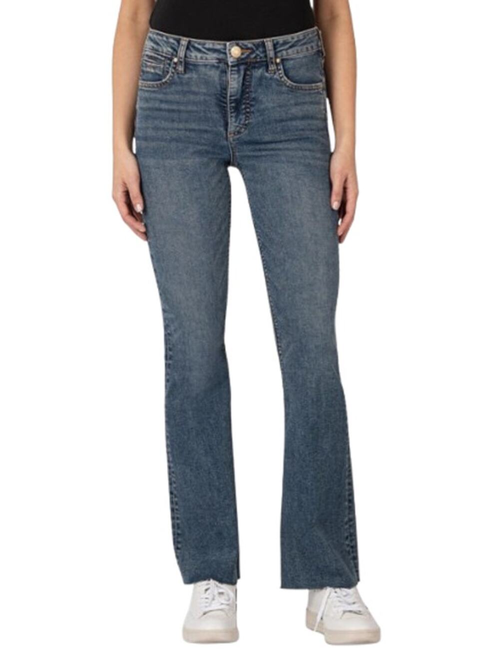 KUT FROM THE KLOTH Stella Fab Ab Flare Jeans Size 12 Blue Debonairly NWT